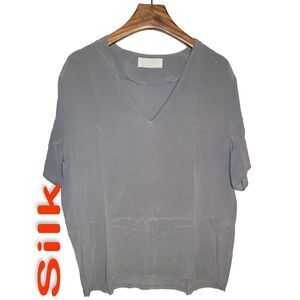 Women's Short Sleeve 100% Silk T-Shirt Size [M] FLAW SAZ458